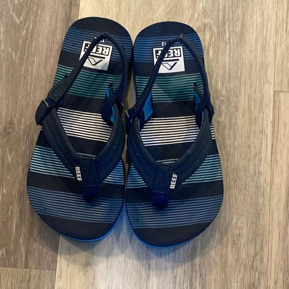 Reef Ahi Kids Sandals | Deep Sea Stripes |  Size 11/12